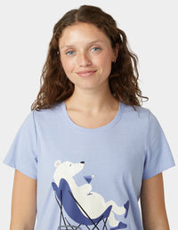 HUE Short Sleeve Embellished Pajama Set