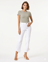 HUE Ruffle Denim Mid Rise Skimmer