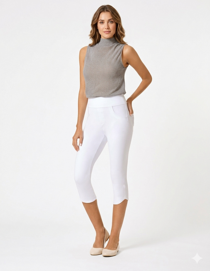 HUE Game Changing Tulip Hem Capri