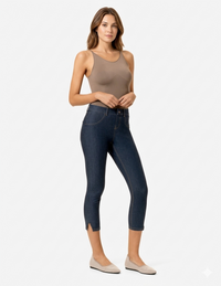 HUE Essential Denim Mid-Rise Capri Legging