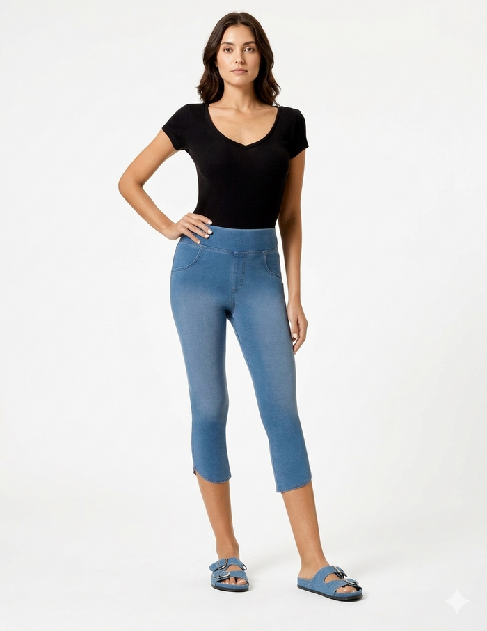 HUE Game Changing Tulip Hem Capri