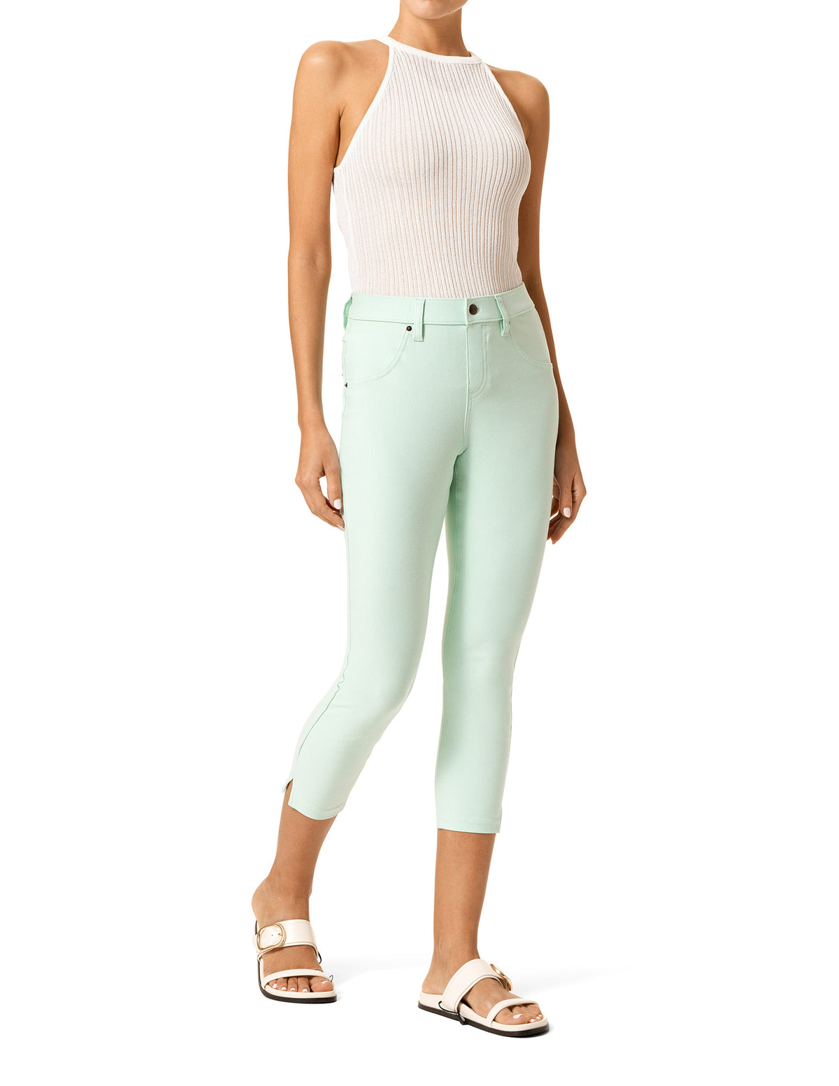 HUE Essential Denim Mid-Rise Capri Legging
