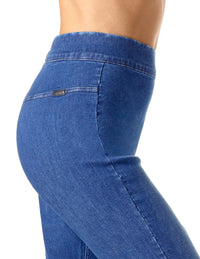 HUE Embroidered Eyelet Hem Denim