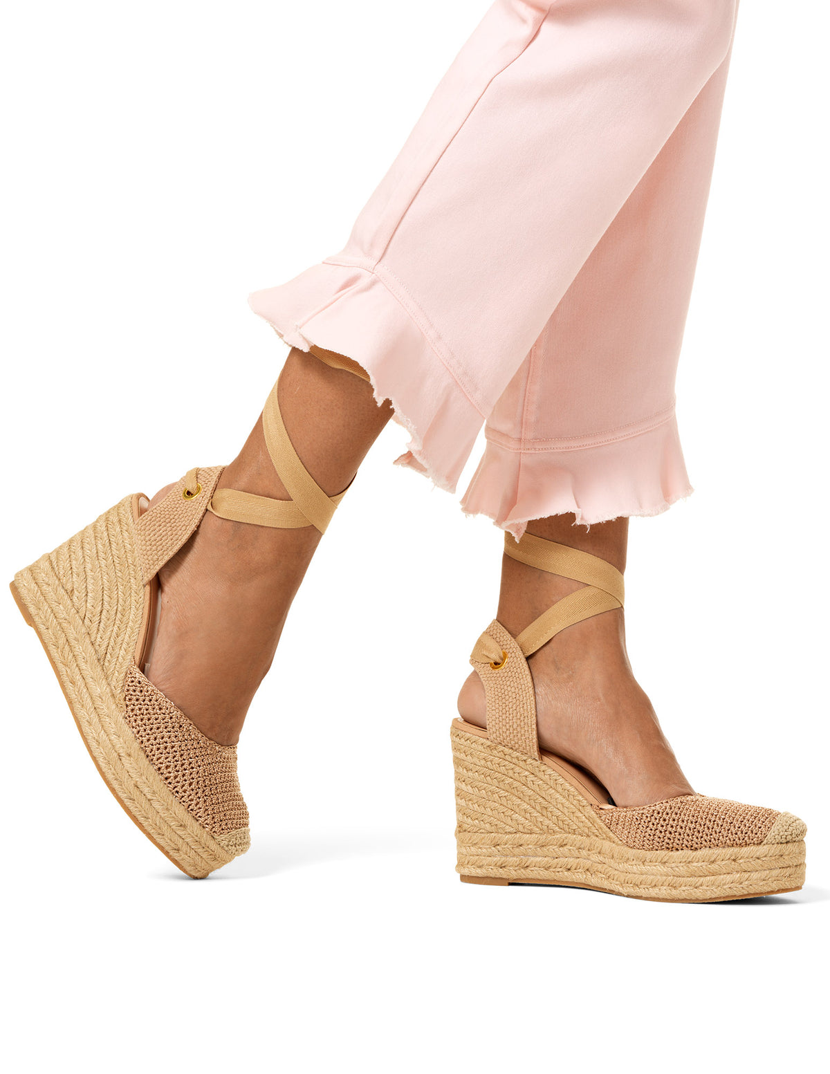 HUE Ruffle Denim Mid Rise Skimmer