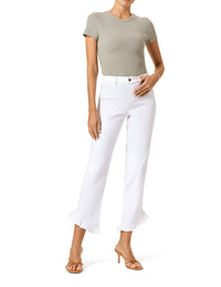 HUE Ruffle Denim Mid Rise Skimmer