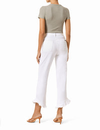 HUE Ruffle Denim Mid Rise Skimmer