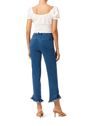 HUE Ruffle Denim Mid Rise Skimmer