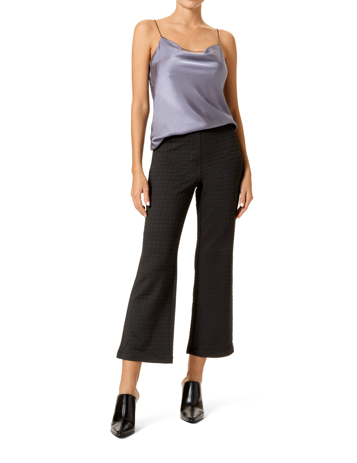 HUE Textured Ponte Cropped Flare Legging