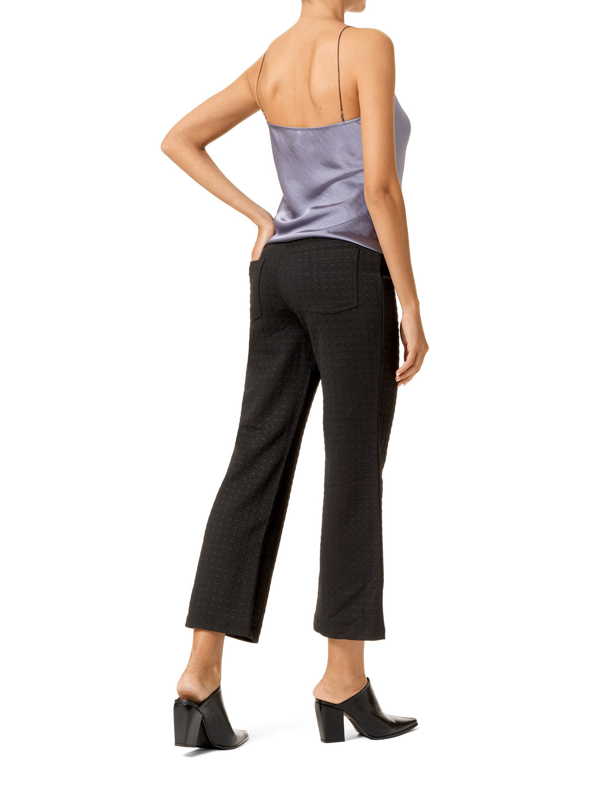 HUE Textured Ponte Cropped Flare Legging
