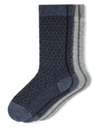 HUE Textured Wool Blend Crew 2 Pair Pack