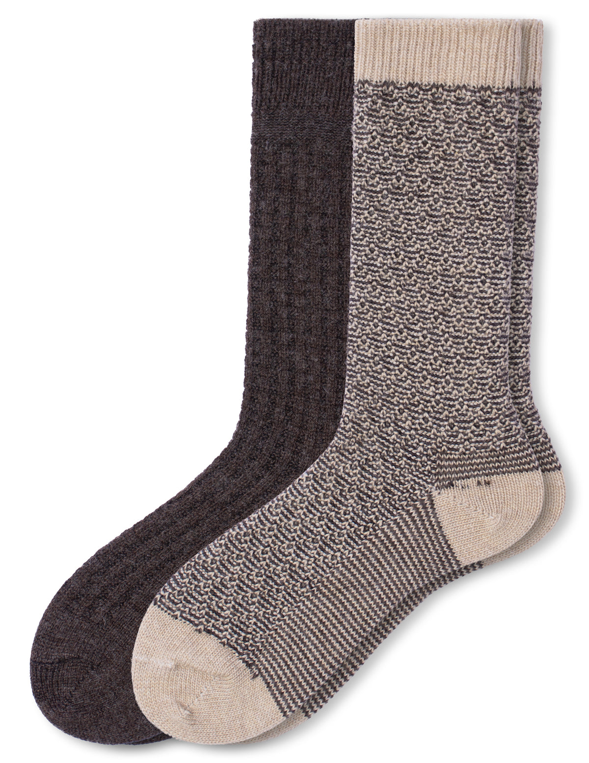 HUE Textured Wool Blend Crew 2 Pair Pack