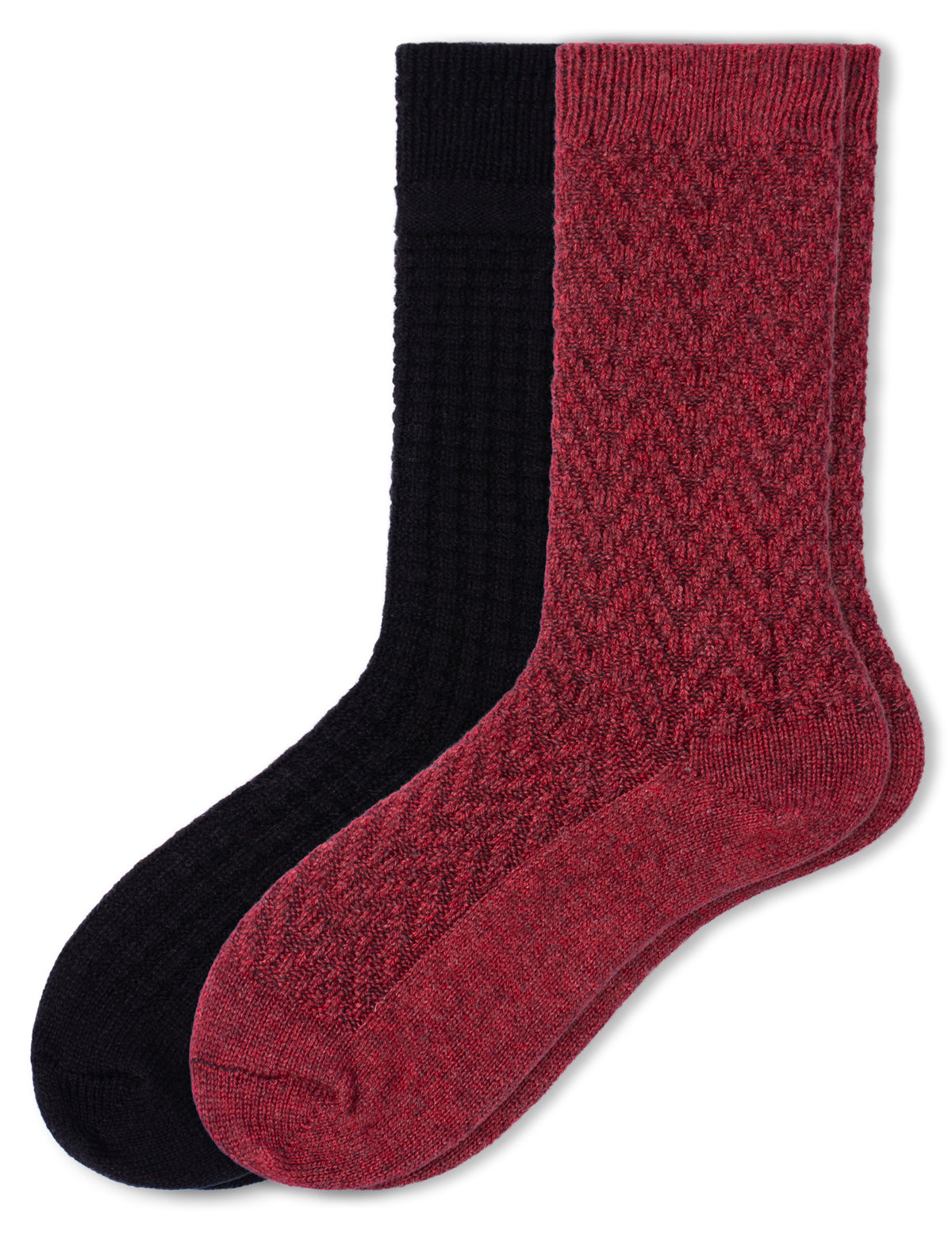 HUE Textured Wool Blend Crew 2 Pair Pack