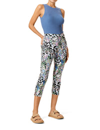 HUE Confetti Essential Denim Mid-Rise Capri Legging
