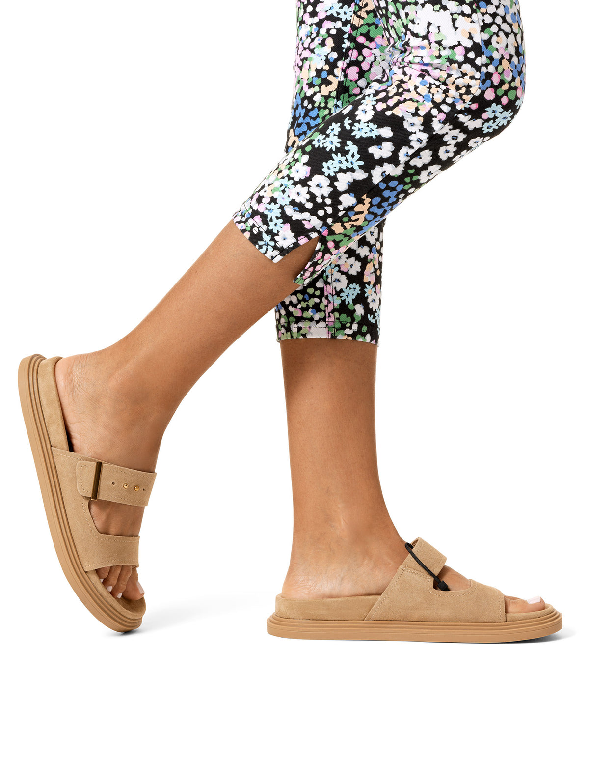HUE Confetti Essential Denim Mid-Rise Capri Legging