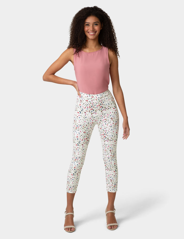 HUE Floral Ultra Soft Denim Capri