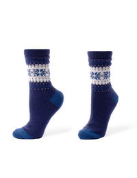 HUE Snowflake Border Boot Sock 2 Pair Pack