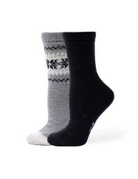 HUE Snowflake Border Boot Sock 2 Pair Pack