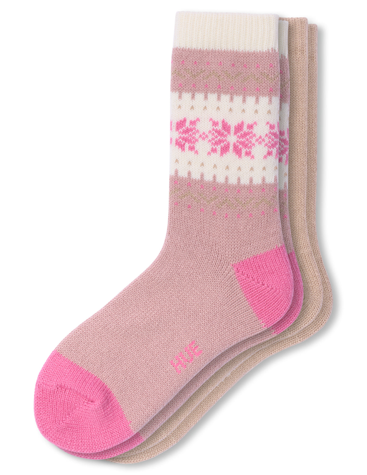 HUE Snowflake Border Boot Sock 2 Pair Pack