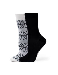 HUE Argyle Stripe Boot Sock 2 Pair Pack