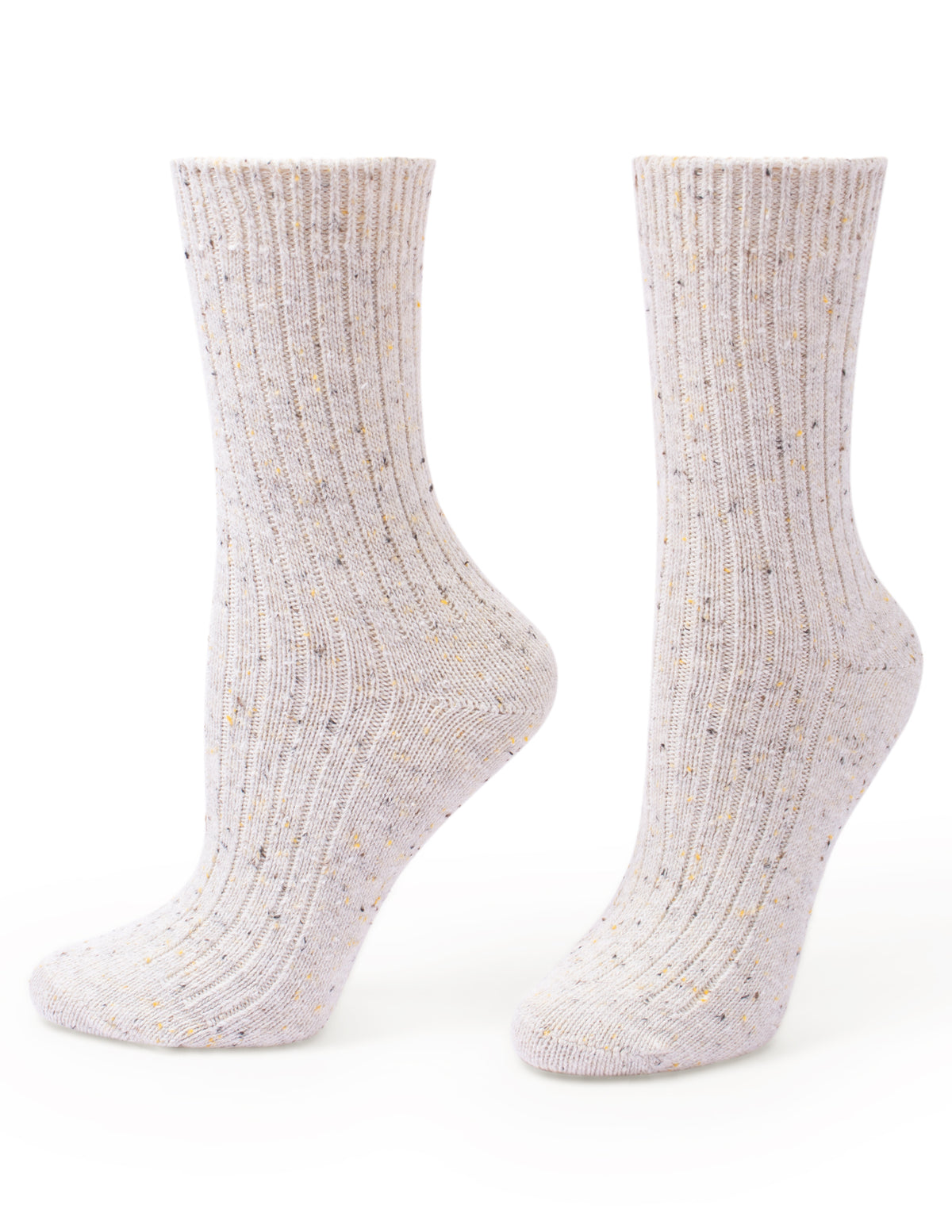 HUE Tweed Ribbed Crew 2 Pair Pack