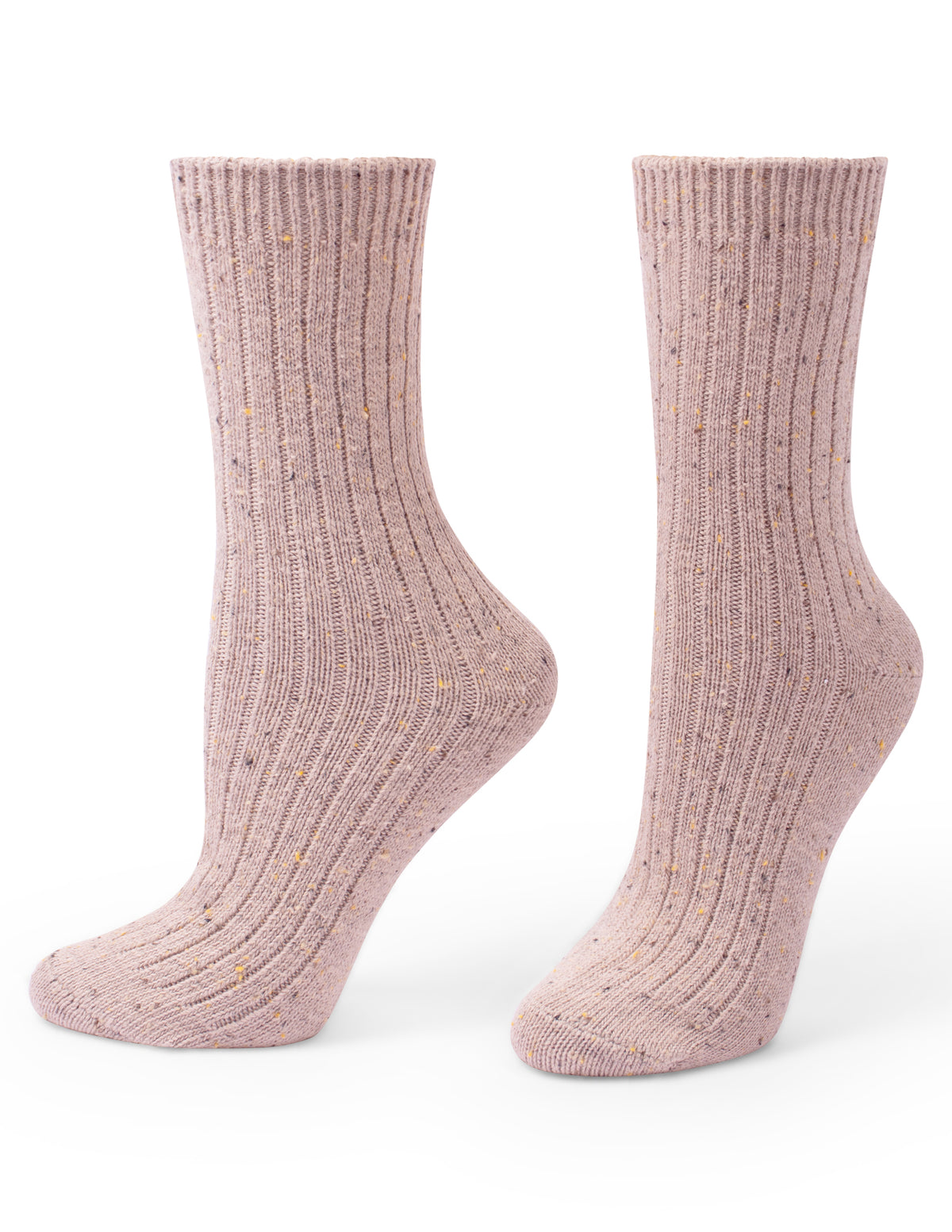 HUE Tweed Ribbed Crew 2 Pair Pack