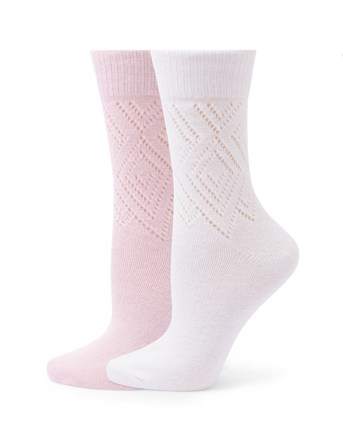 HUE Pointelle Argyle Boot Sock 2 Pair Pack