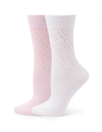 HUE Pointelle Argyle Boot Sock 2 Pair Pack