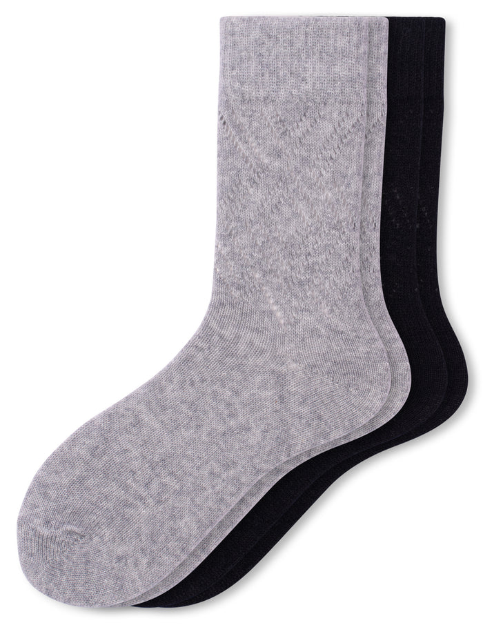 HUE Pointelle Argyle Boot Sock 2 Pair Pack