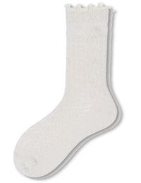 HUE Metallic Pointelle Ruffle Sock