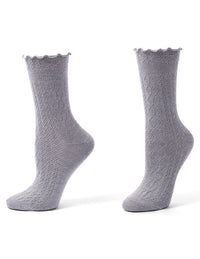 HUE Metallic Pointelle Ruffle Sock