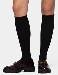 HUE Cable Ribbed Knee High