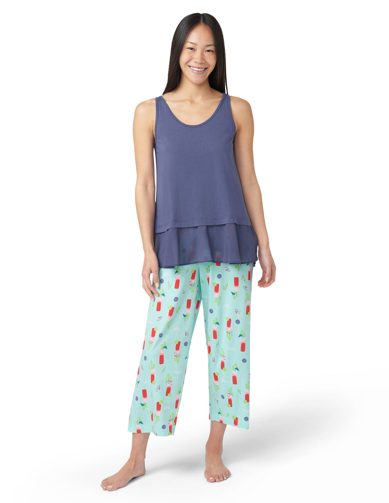 HUE Flounce Hem Scoop Neck Pajama Tank