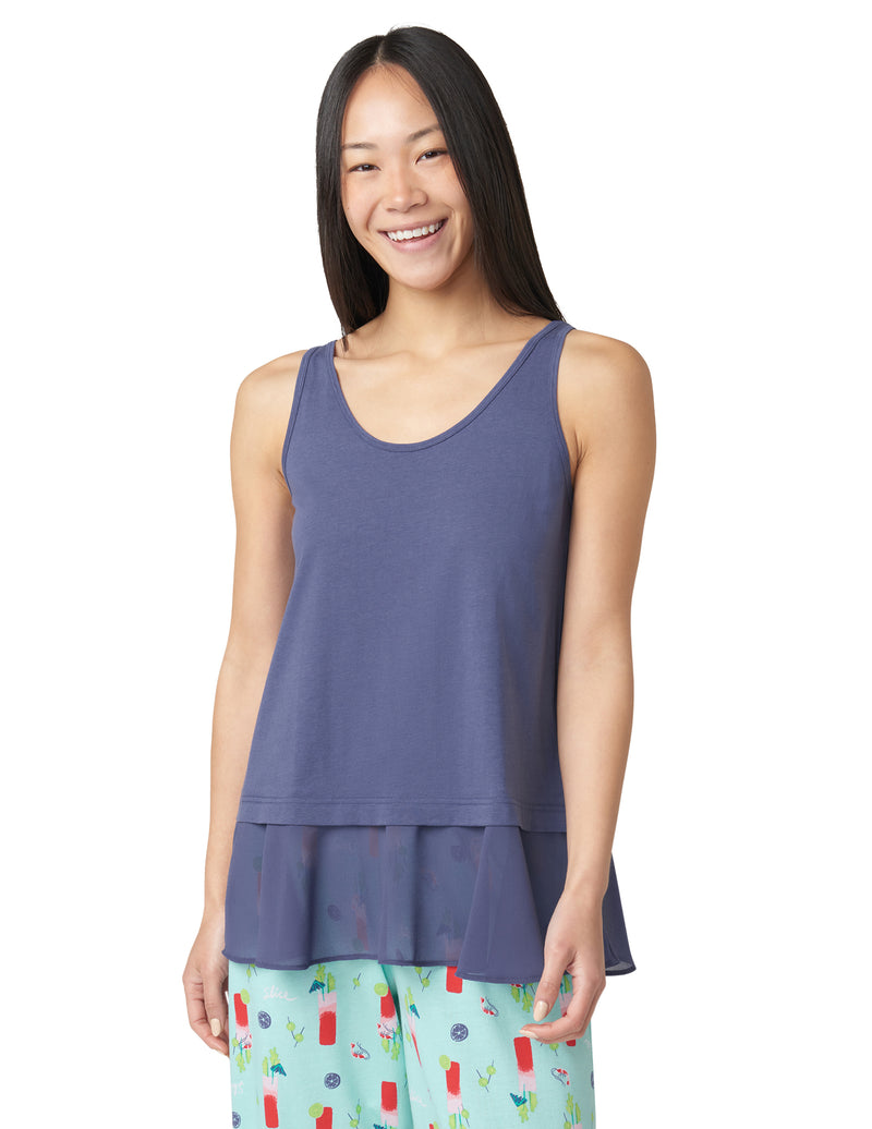 HUE Flounce Hem Scoop Neck Pajama Tank