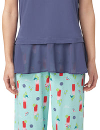 HUE Flounce Hem Scoop Neck Pajama Tank