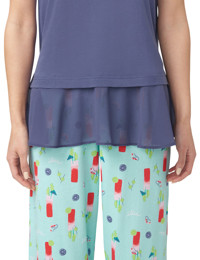 HUE Flounce Hem Scoop Neck Pajama Tank