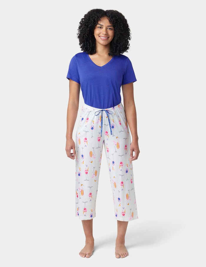 HUE Beach Flamingos Pajama Capri