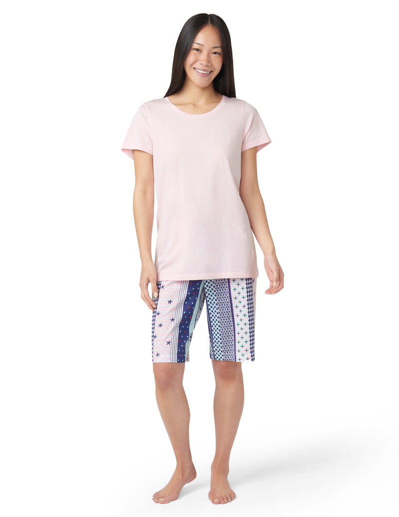HUE Solid Short Sleeve Scoop Neck Pajama Tee