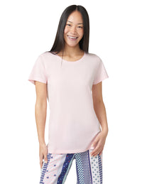 HUE Solid Short Sleeve Scoop Neck Pajama Tee