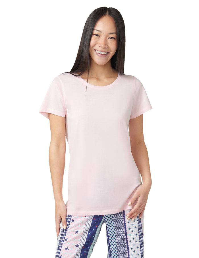 HUE Solid Short Sleeve Scoop Neck Pajama Tee