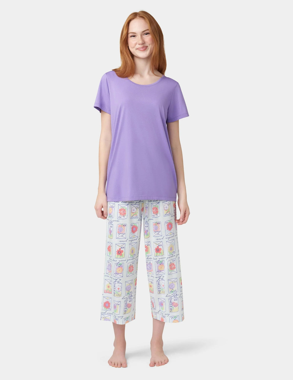 HUE Solid Short Sleeve Scoop Neck Pajama Tee