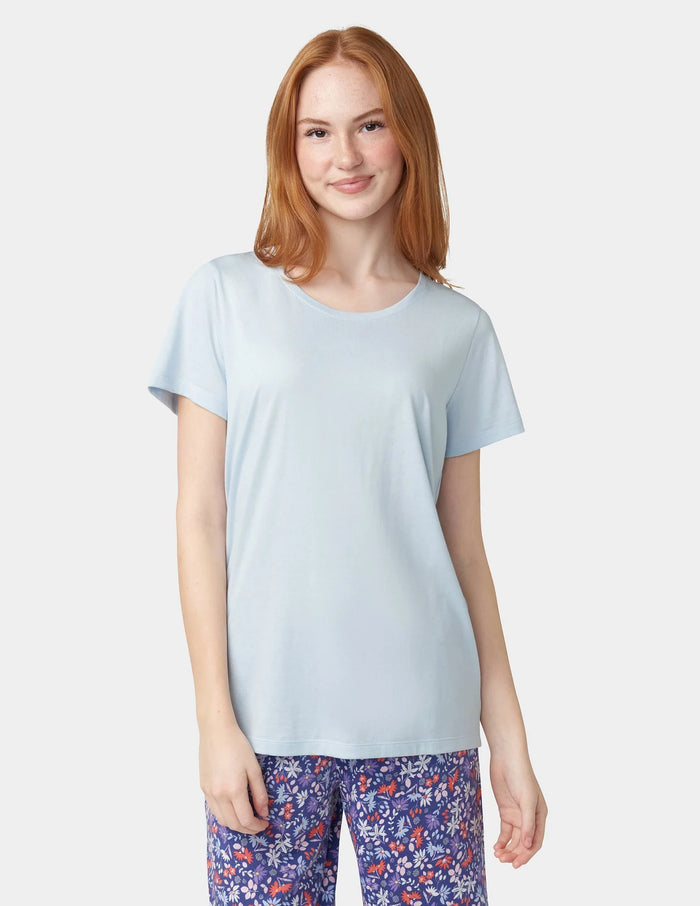 HUE Solid Short Sleeve Scoop Neck Pajama Tee