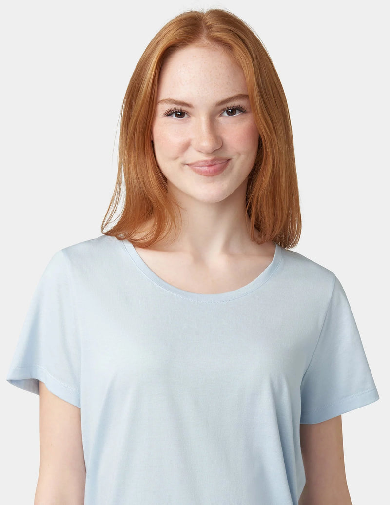 HUE Solid Short Sleeve Scoop Neck Pajama Tee
