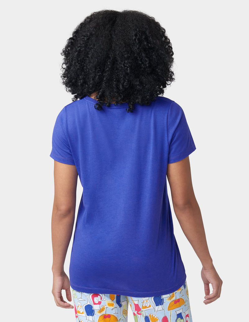 HUE Solid Short Sleeve  V-Neck Pajama Tee