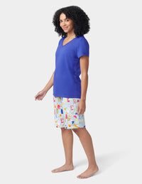 HUE Solid Short Sleeve  V-Neck Pajama Tee