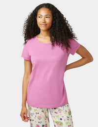 HUE Solid Short Sleeve V-Neck Pajama Tee