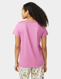 HUE Solid Short Sleeve V-Neck Pajama Tee
