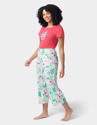 HUE 2-Piece Tipsey In Tucket Tee And Capri Pajama Set