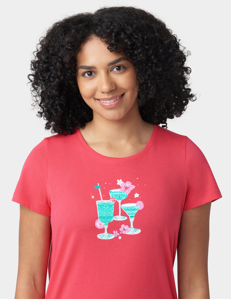 HUE 2-Piece Tipsey In Tucket Tee And Capri Pajama Set