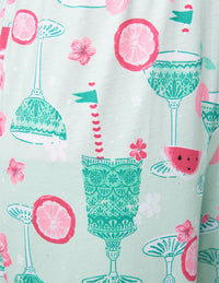 HUE 2-Piece Tipsey In Tucket Tee And Capri Pajama Set