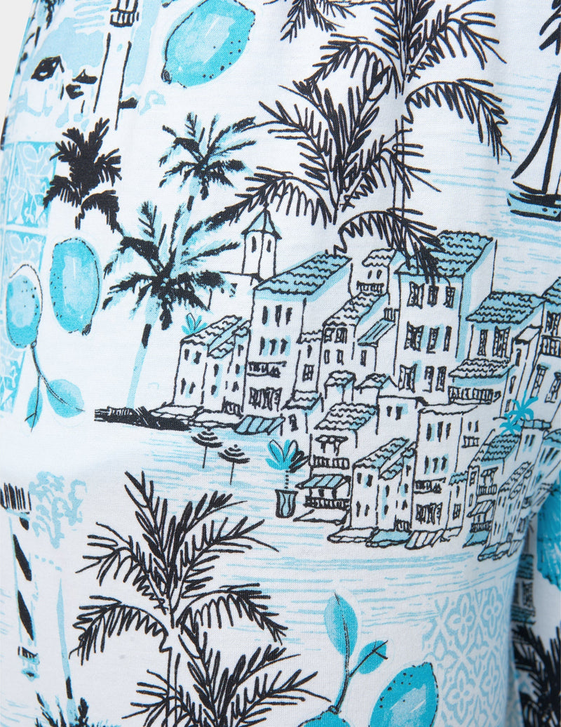 HUE 2-Piece Ocean City Tee And Capri Pajama Set
